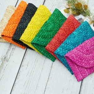 NEW * Straw Clutch Bag * Exclusive Colors *